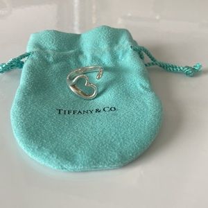 Tiffany & Co. Elsa Peretti size 8 adjustable Open Heart Ring Silver